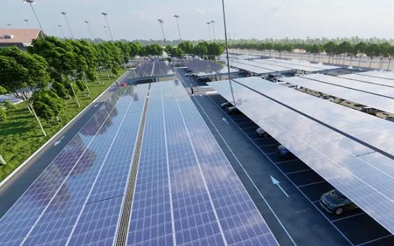 鋁制防水太陽(yáng)能車棚支架系統(tǒng)