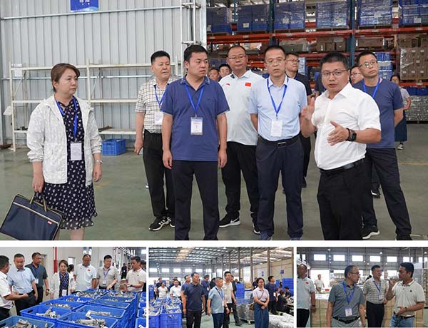 領(lǐng)導(dǎo)一行參觀了邁貝特產(chǎn)品展廳和車間